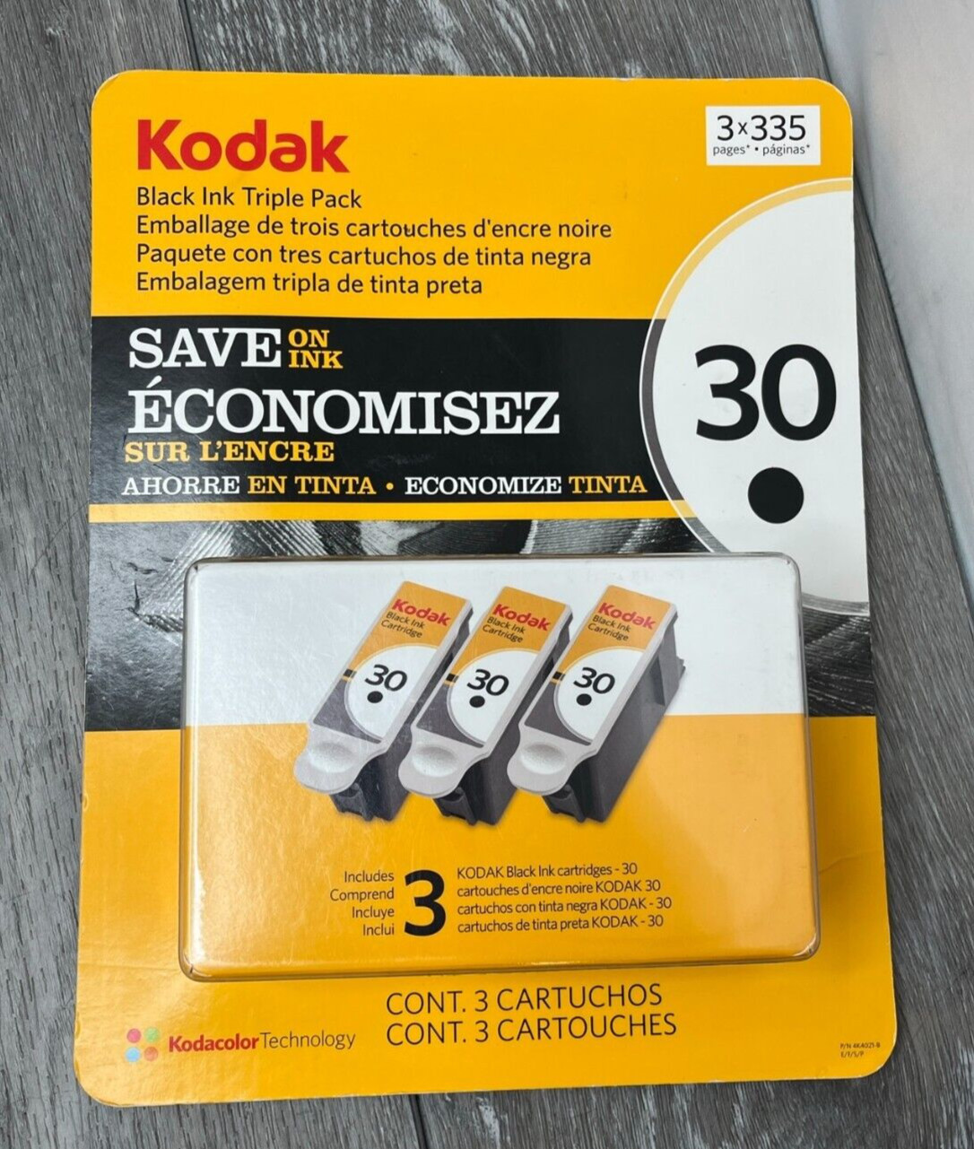 3-Pack Kodak 30 Series Black Ink Cartridges for Select Kodak All-in-One Inkjet