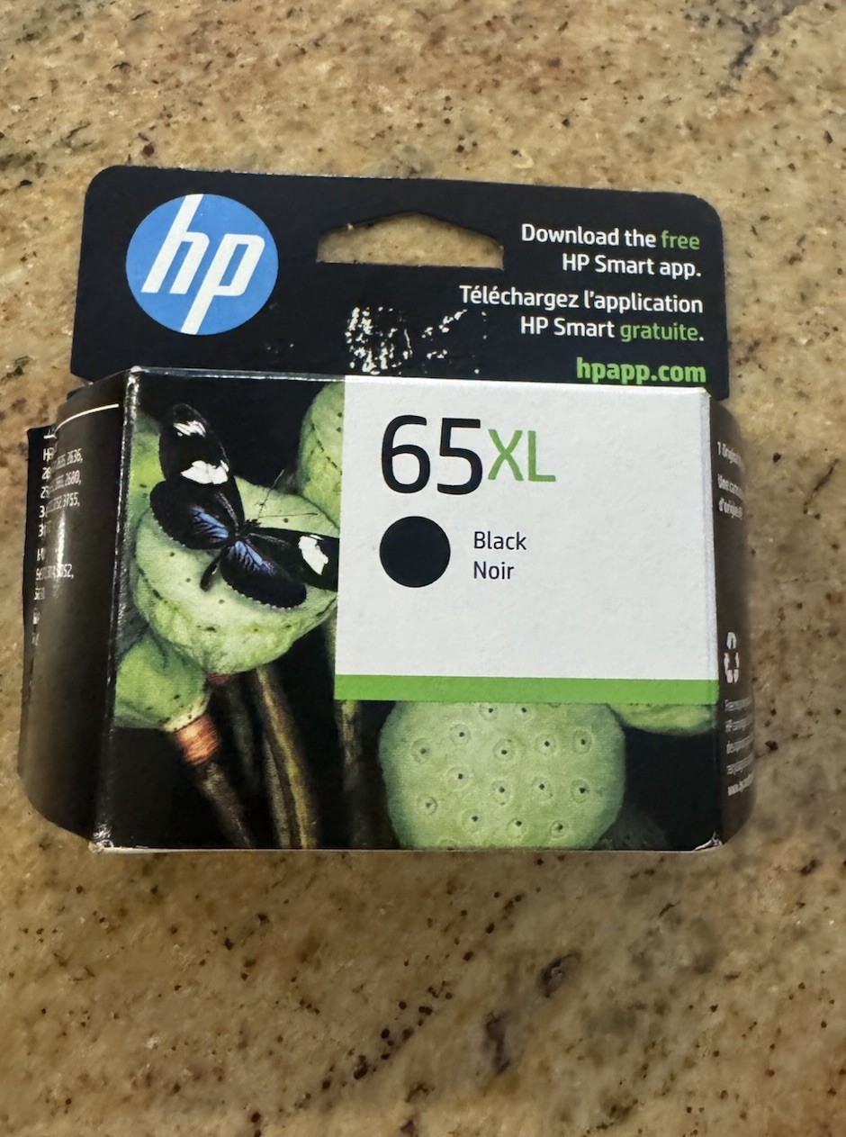 Original Genuine HP 65XL Black Printer Ink Cartridge – New In Box OEM