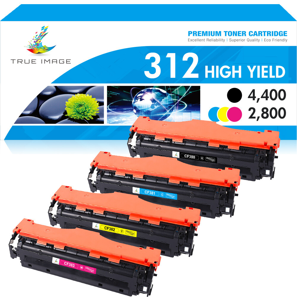 4 PK CF380A Toner Cartridge Set For HP 312A Color LaserJet Pro MFP M476dn M476nw