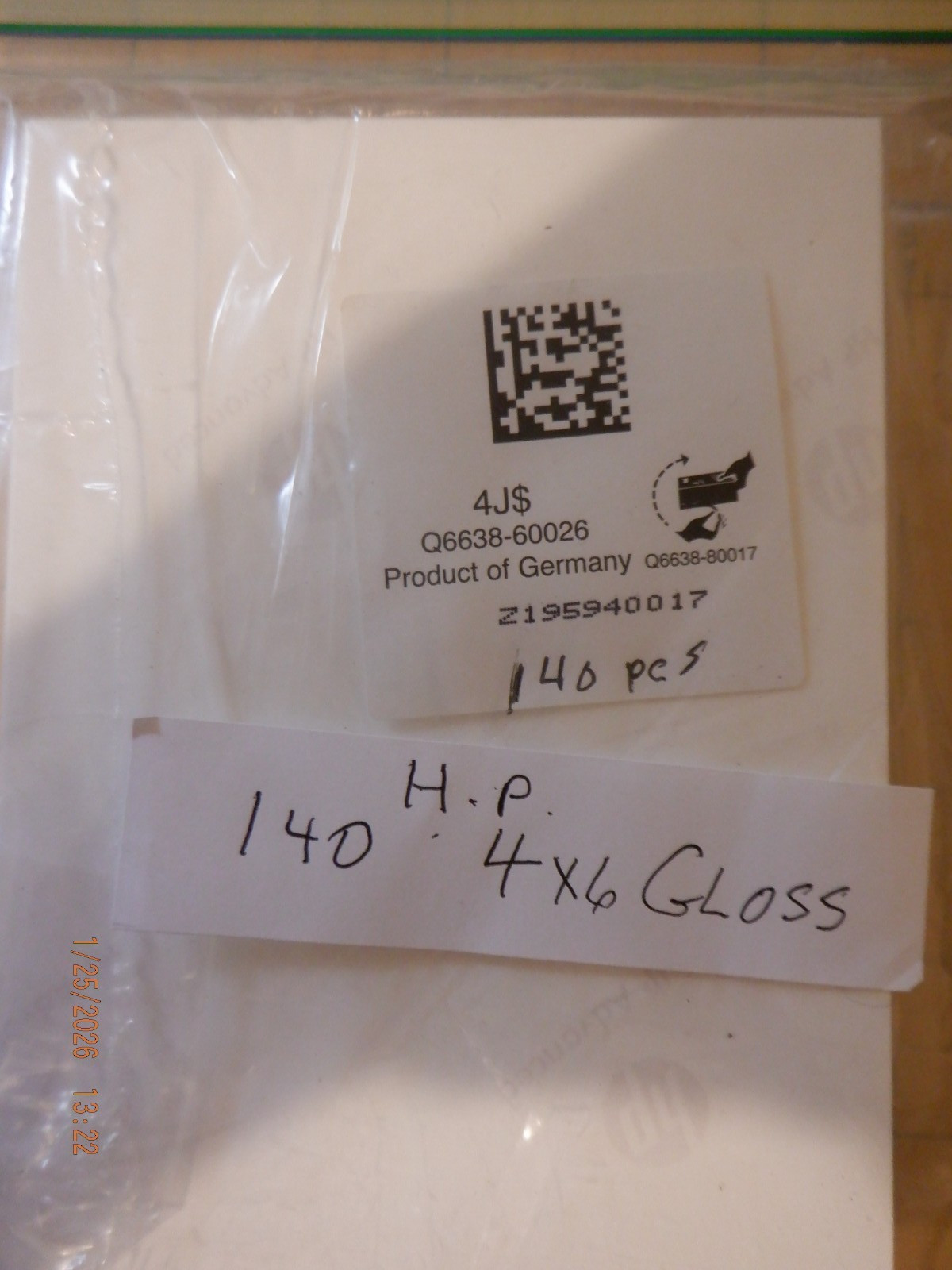 Photo Paper HP 4 x 6 Glossy Vivid 140 Sheets Borderless