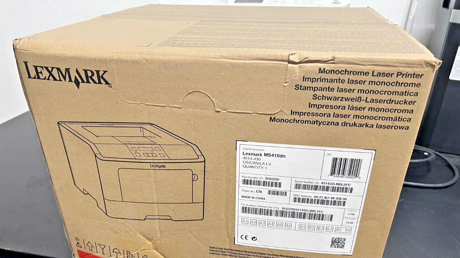 Brand New Lexmark MS410dn Monochrome Laser Printer 35S0200 Sealed Box