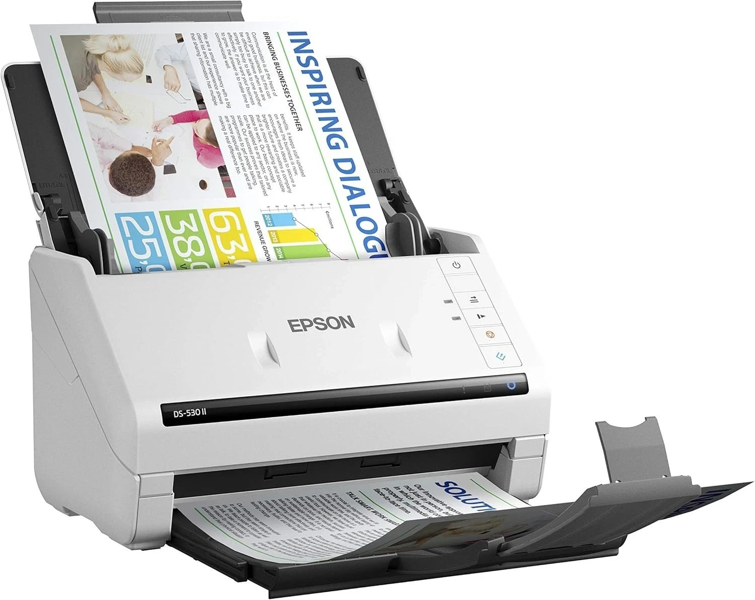 Epson B11B261202 DS-530 II Large Format 8.5″x20′ ADF Color Scanner 600dpi 35ppm