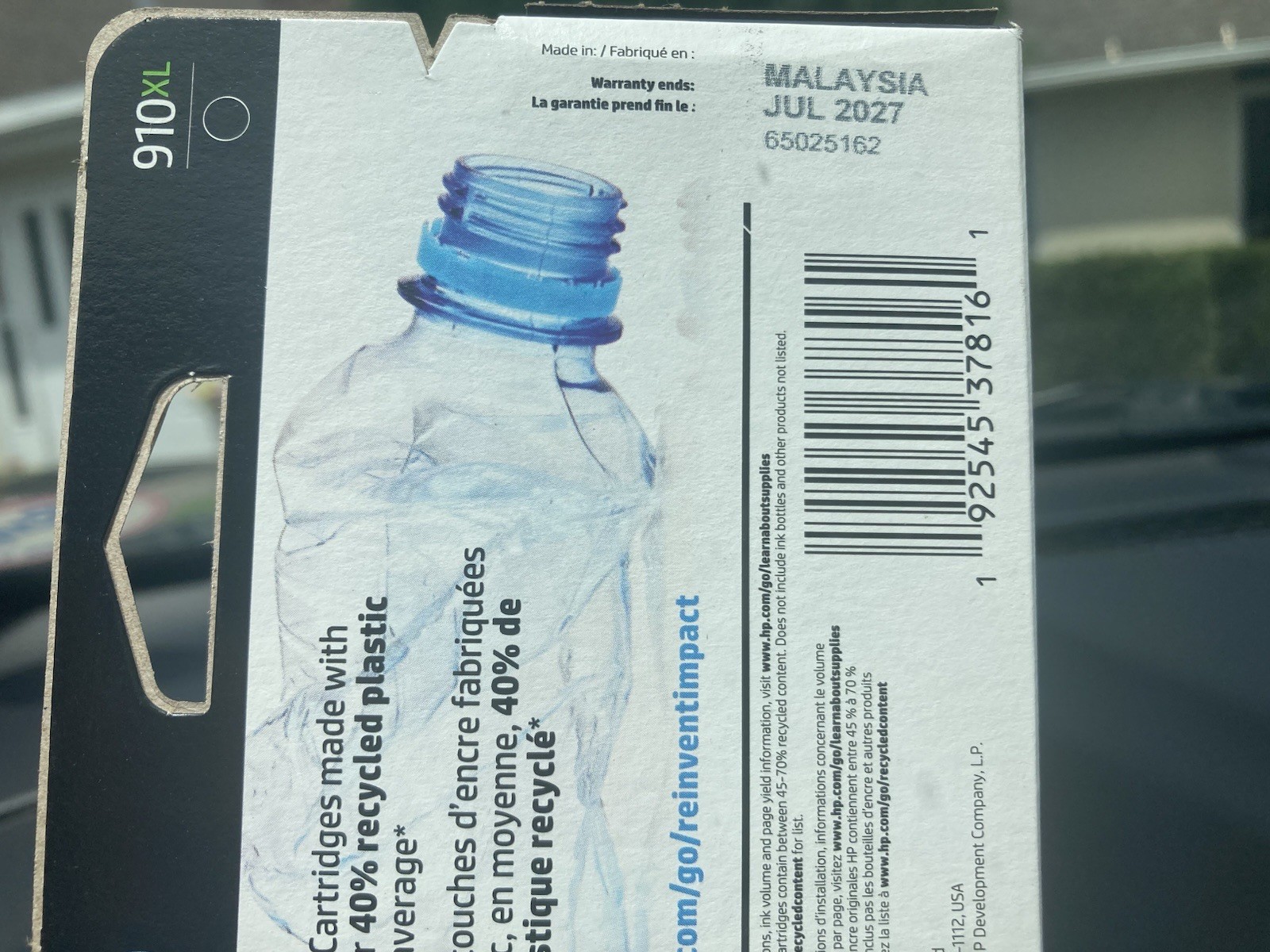 HP 910XL Black Ink (1) Cartridge EXP July 2027 New Malaysia