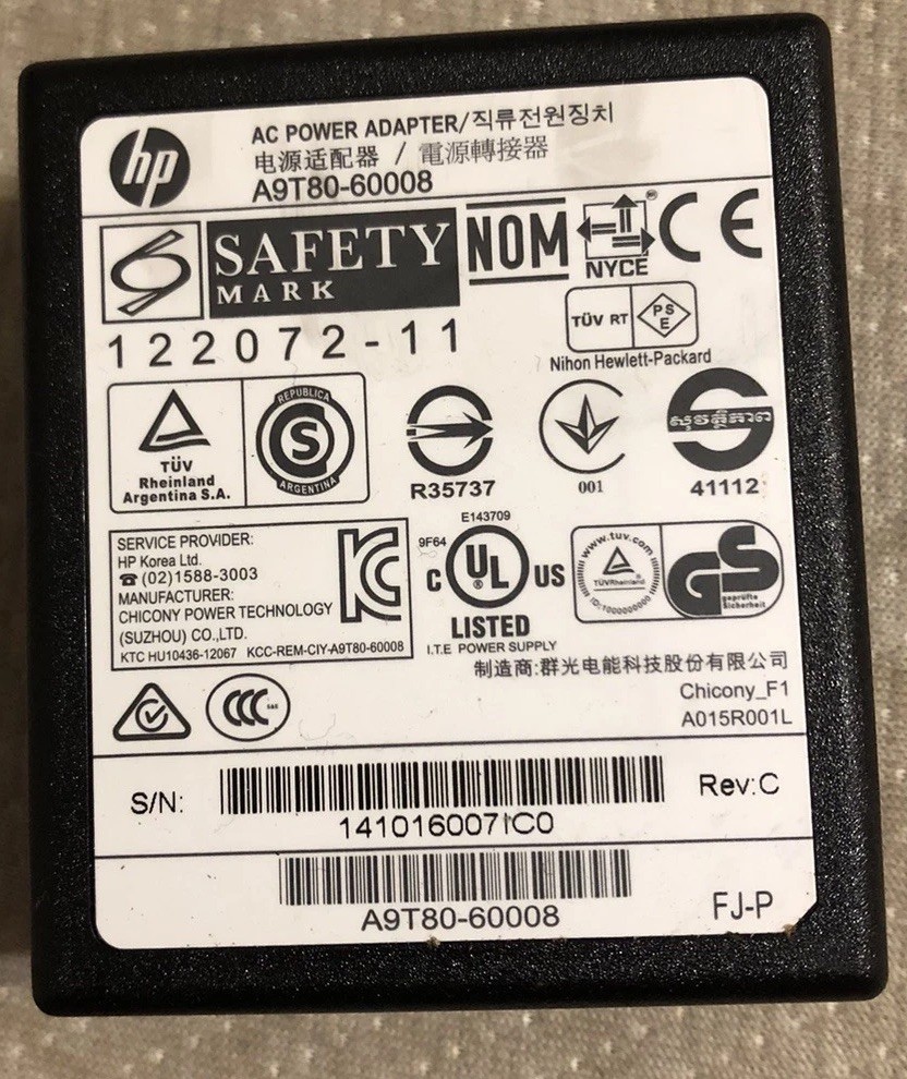 Genuine HP AC Power Adapter A9T80-60008 Used Tested Works