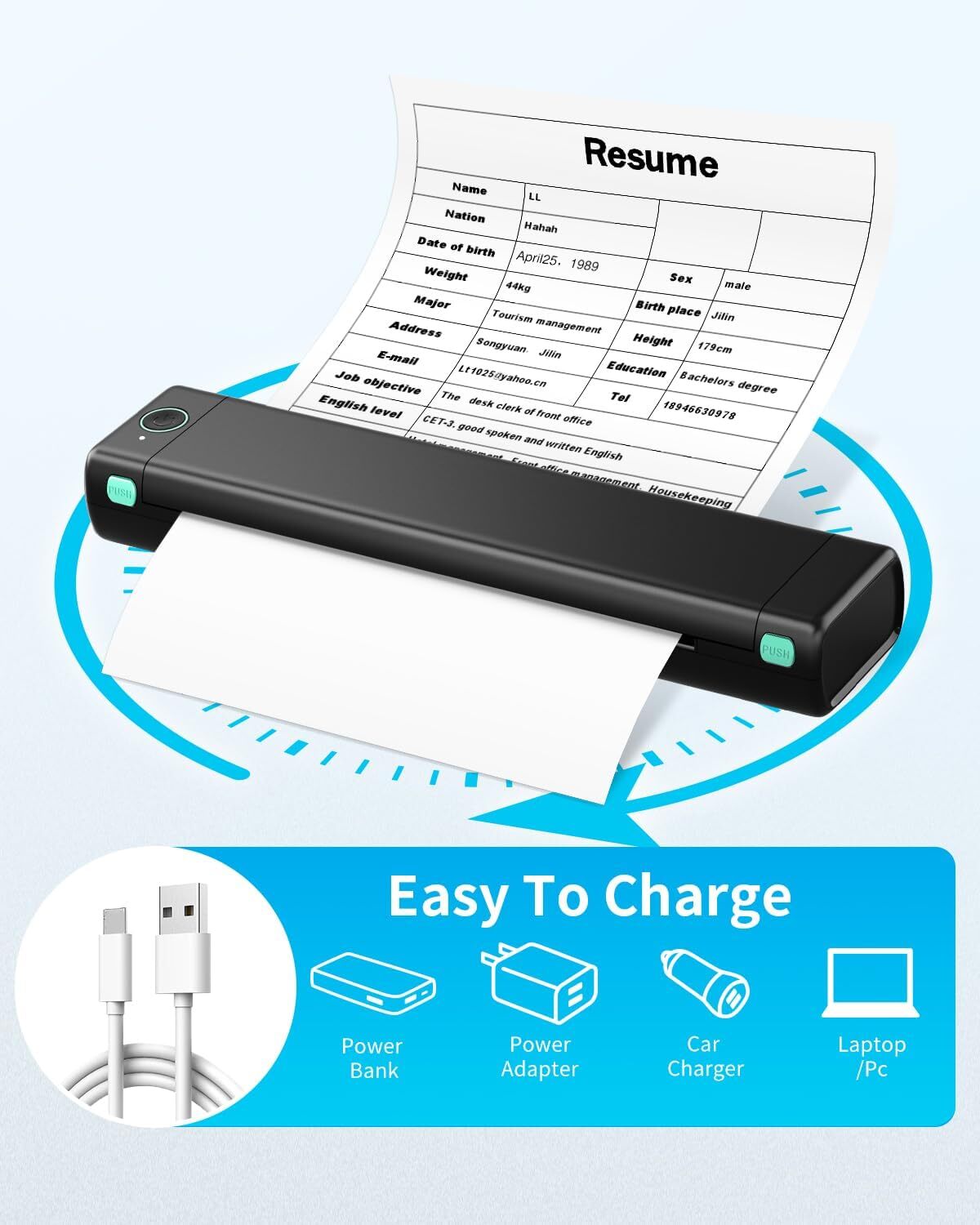 Phomemo M08F Wireless Bluetooth Printers Thermal A4 Printers with Carry Case lot