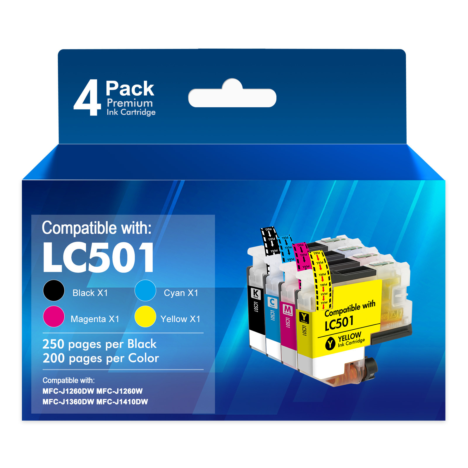 LC501 INK Cartridge Fits Brother LC501 XL MFC-J1260DW J1260W J1360DW J1410DW INK