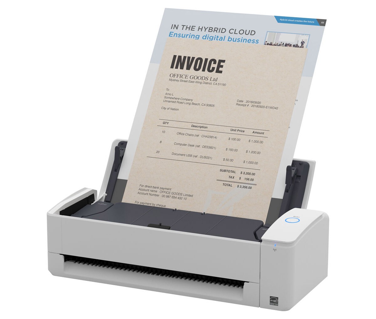 Fujitsu ScanSnap iX1300 ADF Scanner – 600 dpi Optical – Duplex Scanning – USB