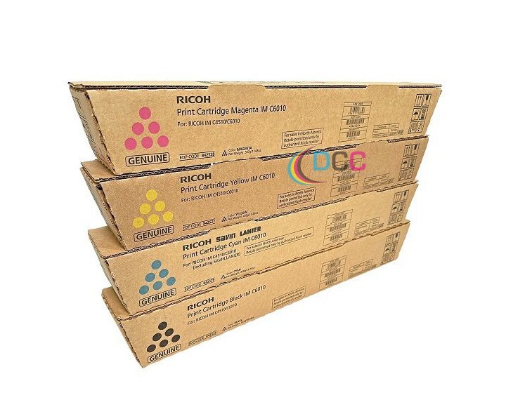 Genuine Ricoh IM C6010 CMYK Toners Set 842526 / 842527 / 842528 / 842529 OEM
