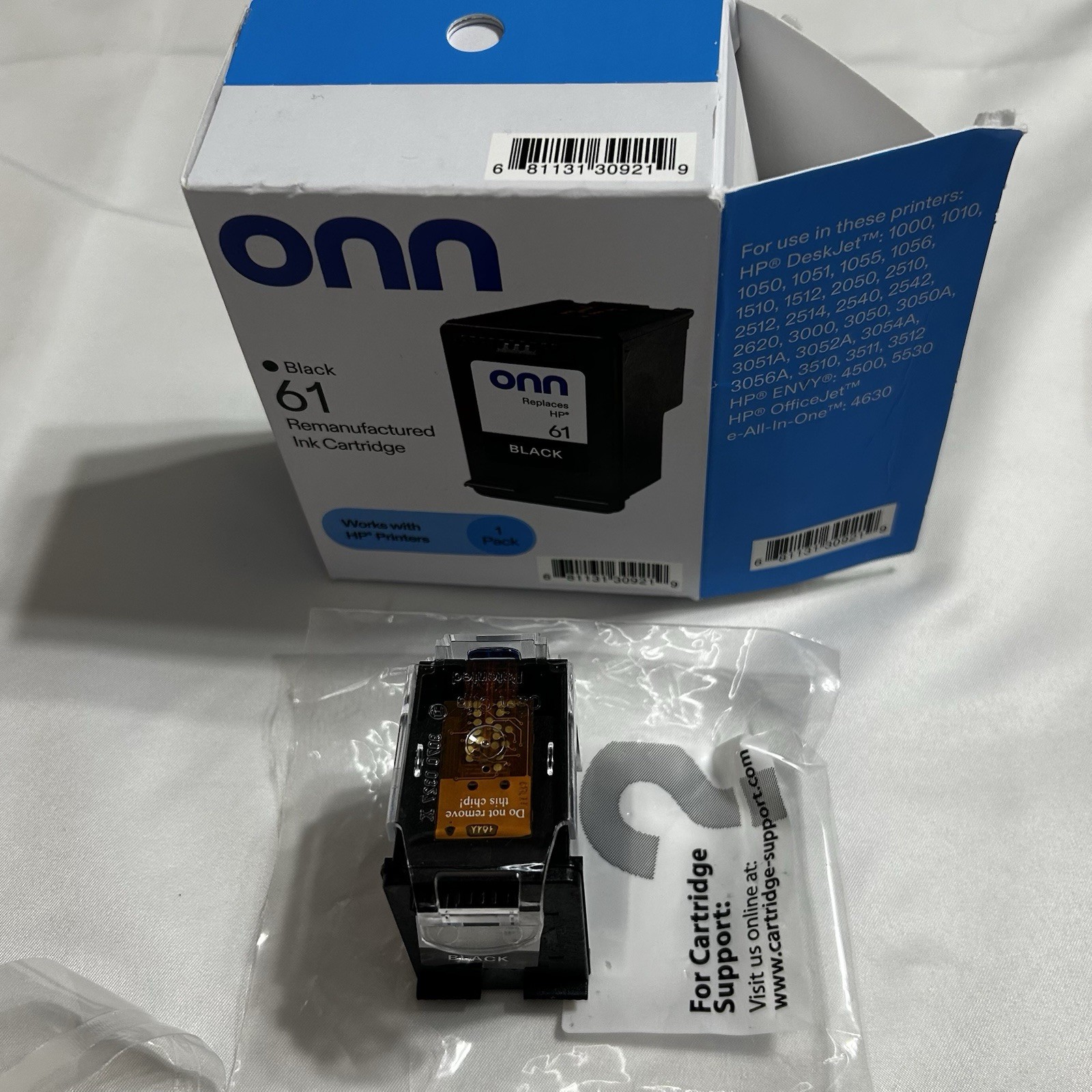 Onn. HP 61 Black Ink Cartridge Works with HP Printers Exp 06/27
