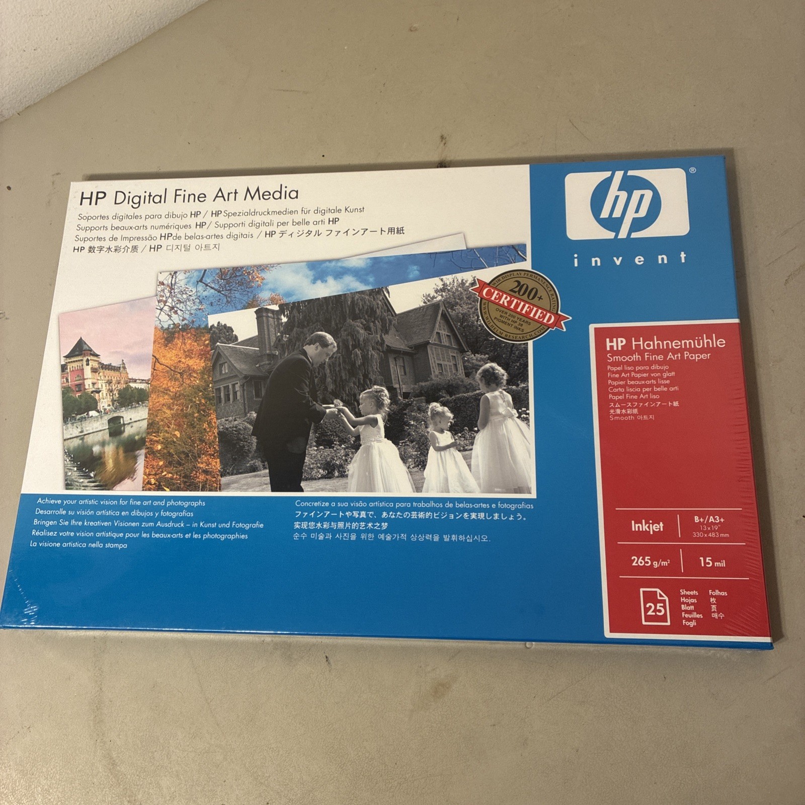 HP INKJET PHOTO PAPER 13X19 HAHNEMUHLE SMOOTH FINE ART PAPER 15 Mil 25 SHEETS