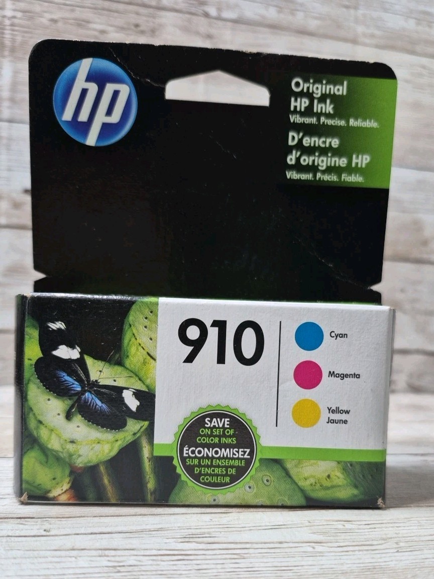 Genuine HP 910 3-Pack Color Ink C/M/Y 3YN97AN Option 140 New In Box Exp Sep 2021