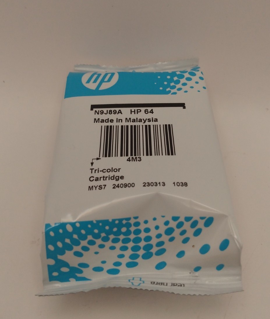 HP 64 Tri Color Original Ink Cartridge N9J89A Exp. 03/2023