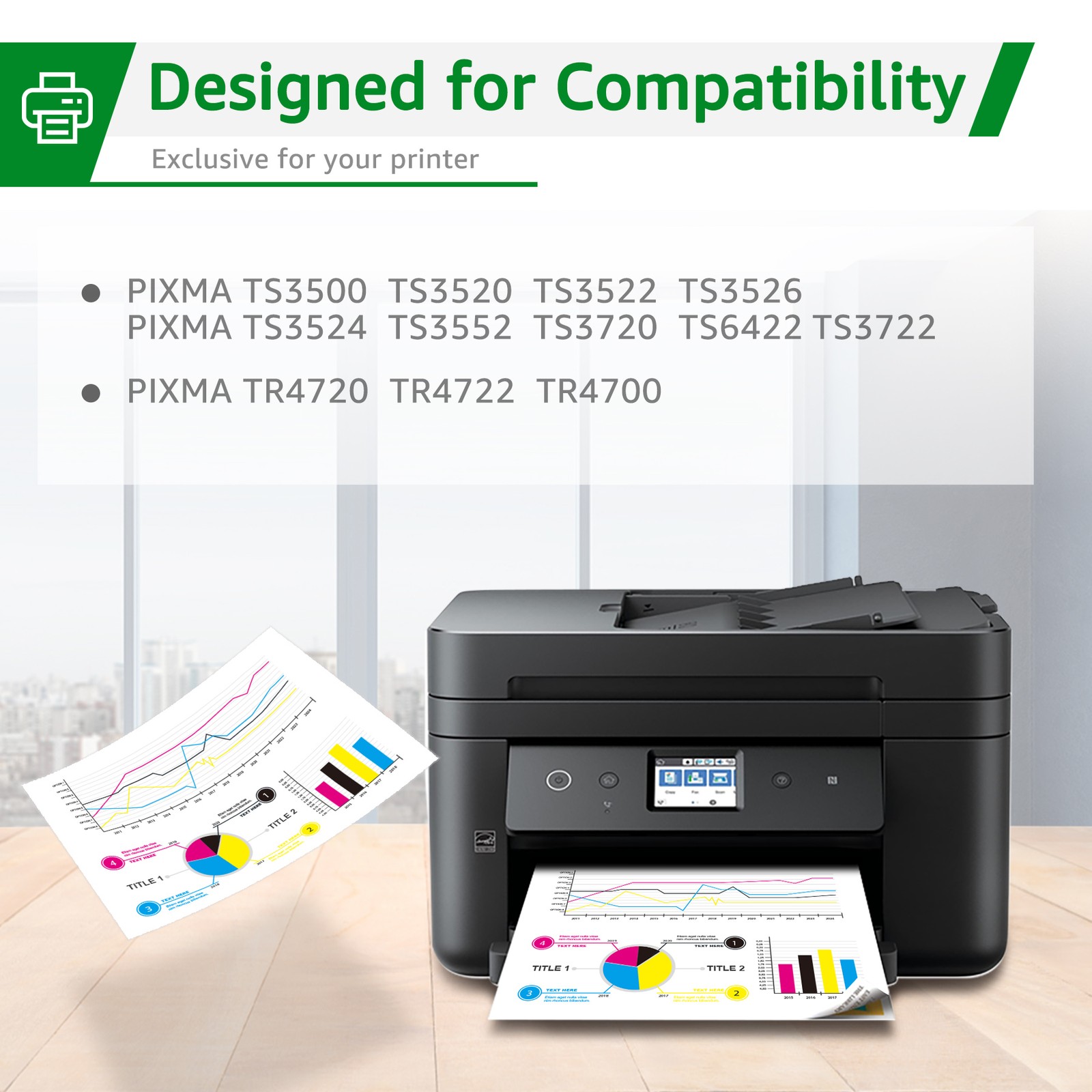 PG-275 XL Black Ink replacement for Canon PIXMA TS3500 TS3522 TS3520 TR4700