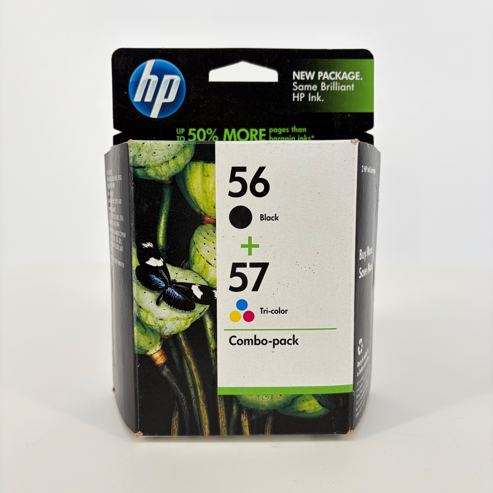 HP Ink Cartridges 56 Black 57 Tri-color Combo Pack C9321FN OEM New Pack Expired
