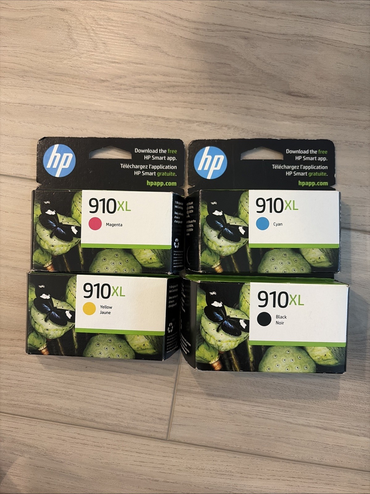 HP 910XL Black and 910 Color CMY Ink Cartridge Set, 4-Pack expire September 2026