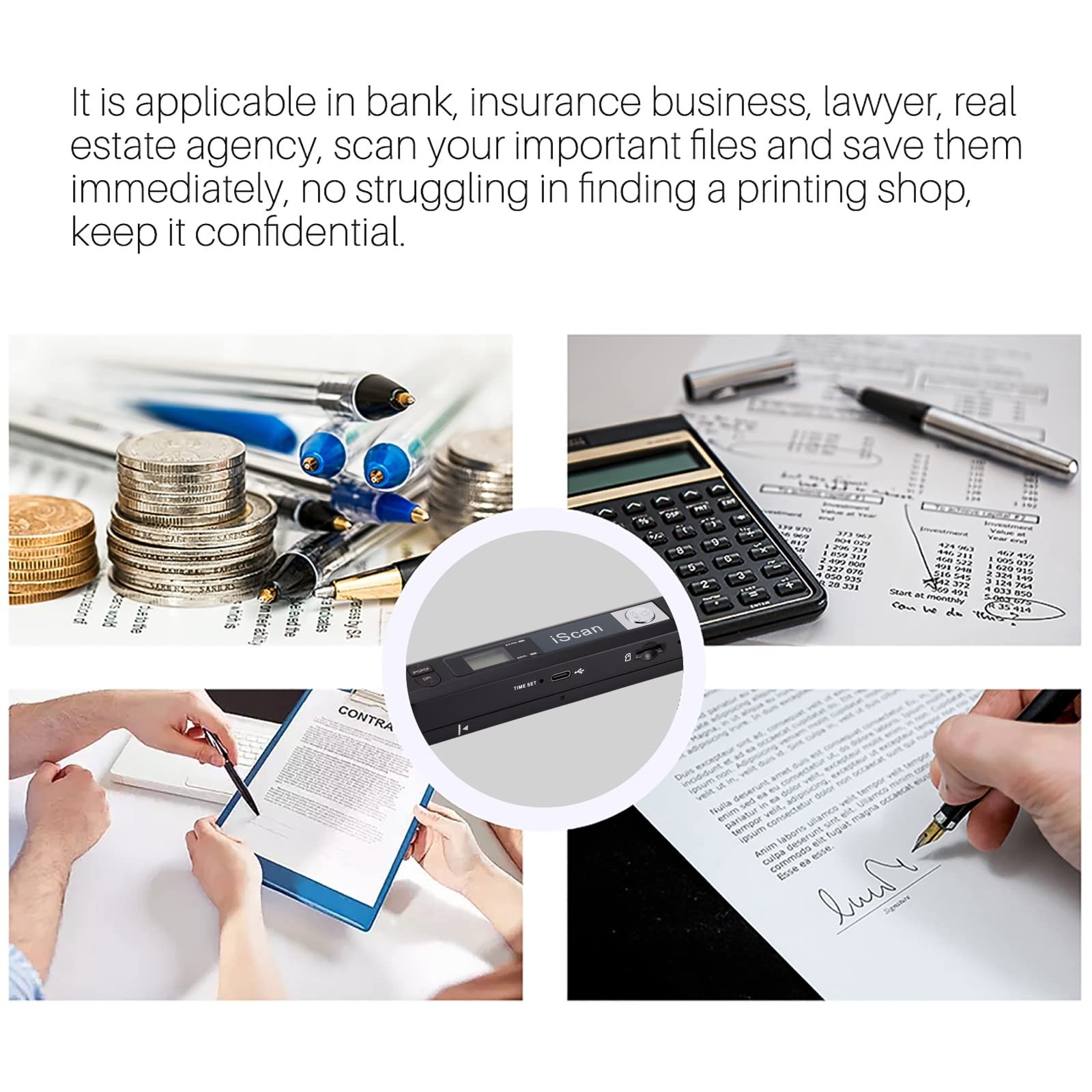 Portable Handheld Document Scanner 900DPI, A4 Photo Wand, JPG/PDF, USB 2.0, 16GB
