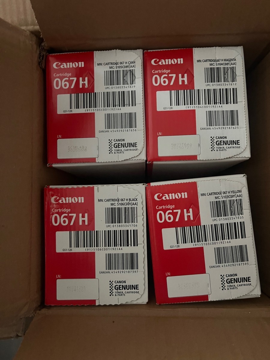 Canon 067H Toner Set Genuine Original 4-Color BCMY High Yield NEW Sealed