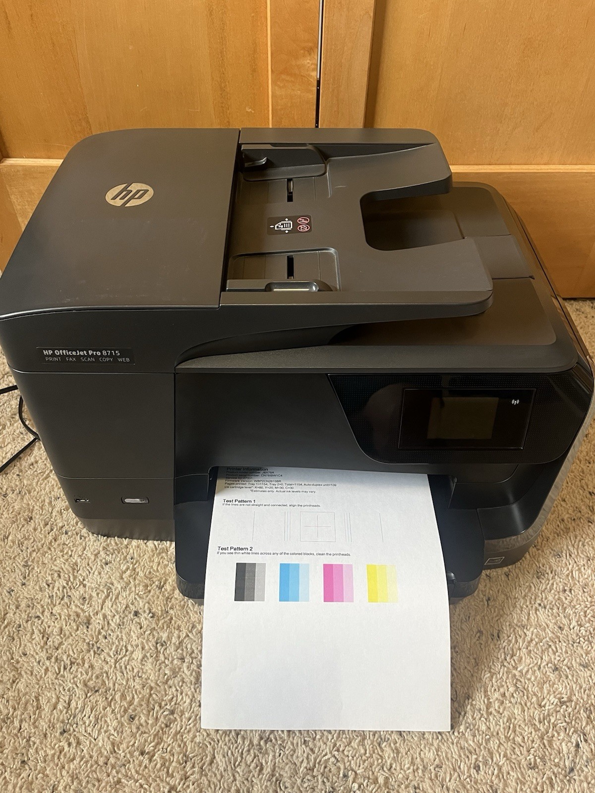 hp officejet pro 8715 all-in-one printer 1155 Page Count