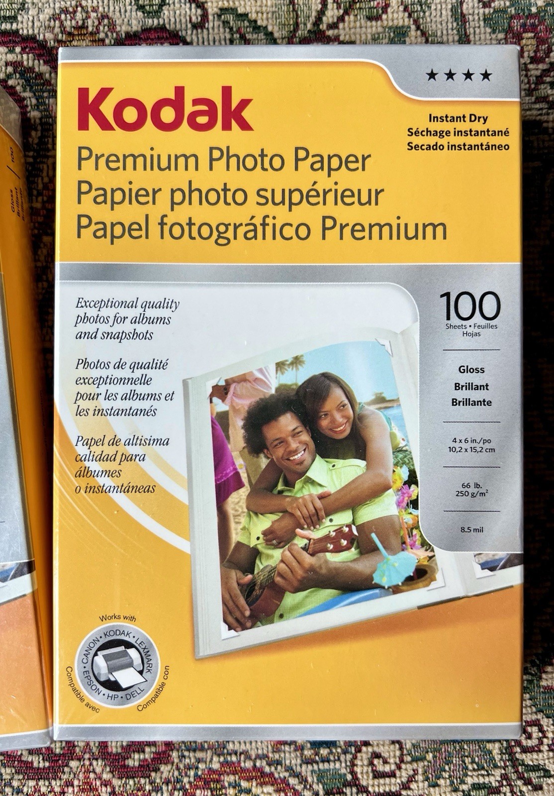 Kodak Premium Photo Paper 4 x 6 Gloss Finish – 2 Packs 200 Sheets Total SEALED