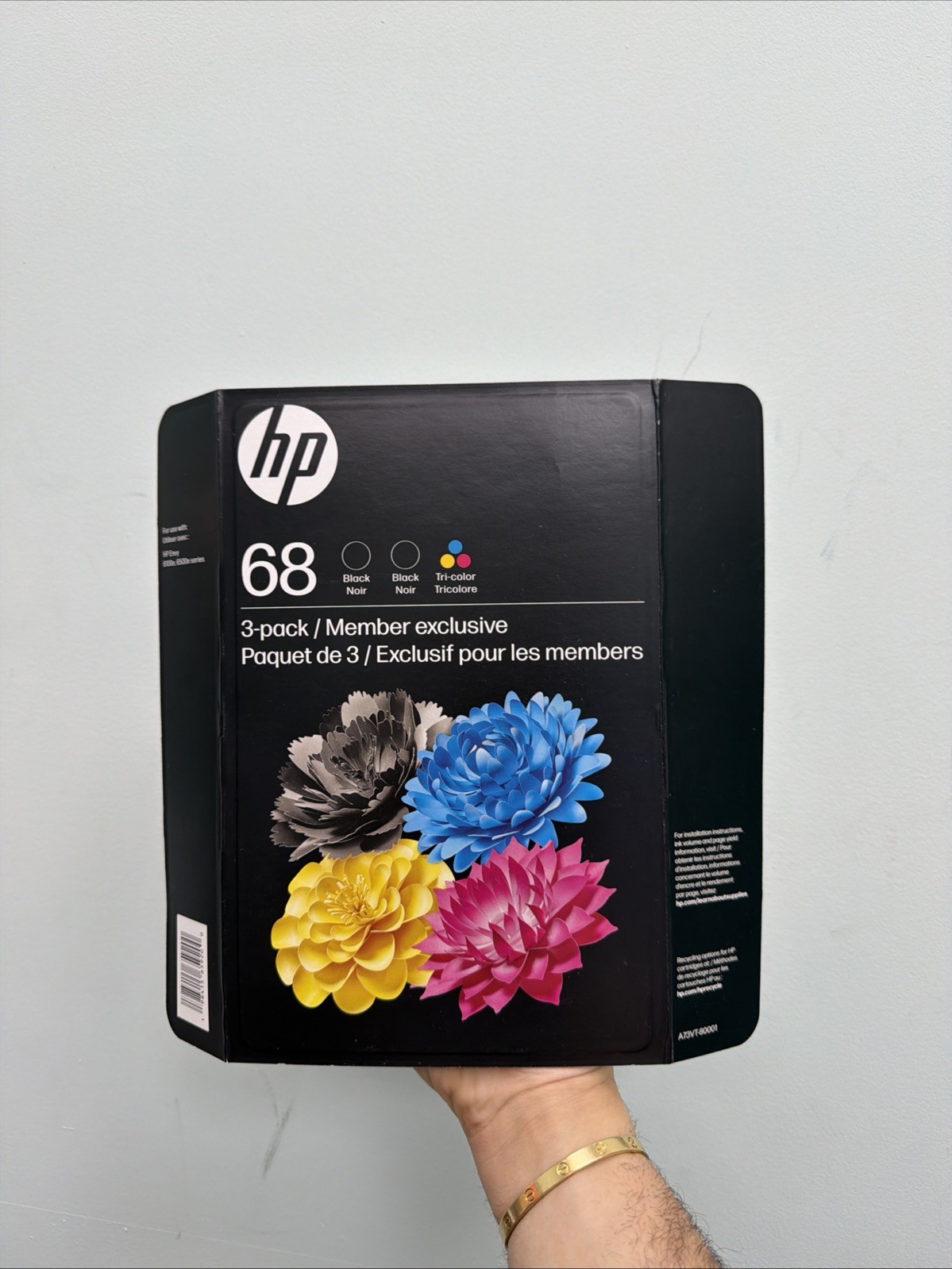 HP 68 Black Tri-Color Ink Cartridge 3 Pack Combo A73VTBN Genuine Exp NOV 2026