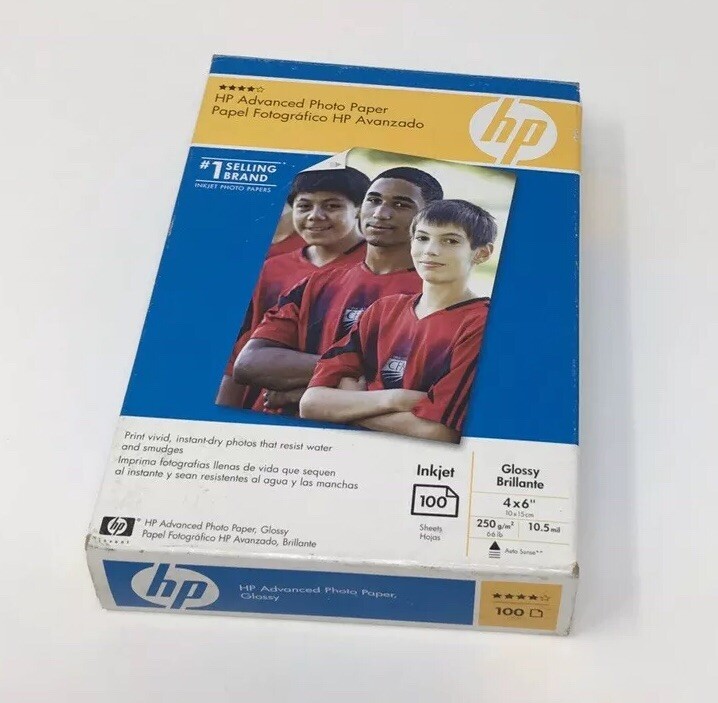 Open box Hewlett Packard HP Advanced Photo Paper Glossy 4″ x 6″ Q6638A 71 sheets