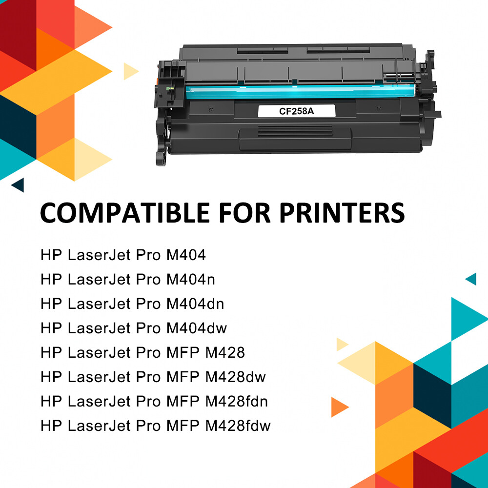 2 x CF258A 58A Toner for HP LaserJet Pro M404 M404n M404dn MFP M428fdw NO CHIP
