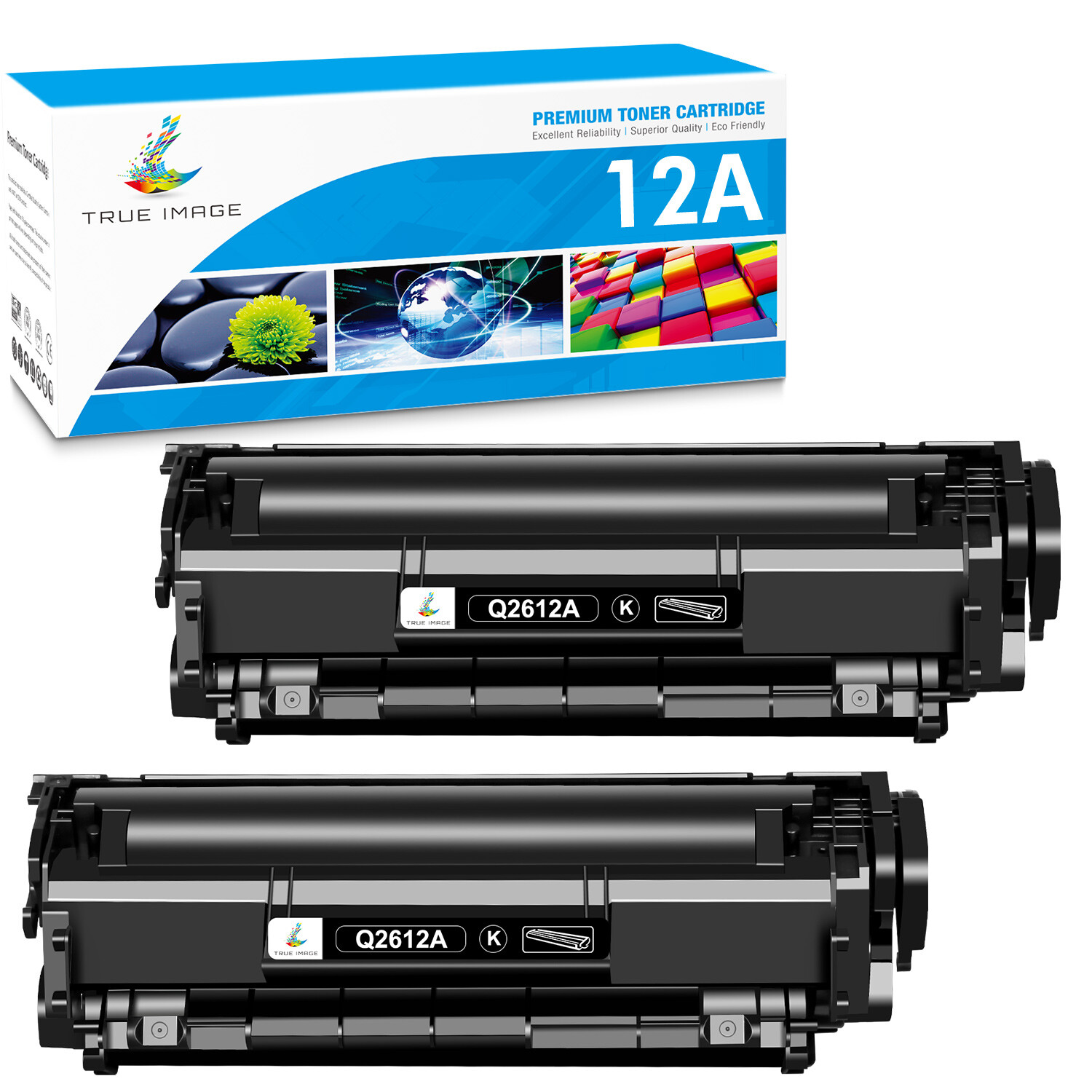 2 PACK Q2612A For HP 12A Toner Cartridge LaserJet 1020 1018 1010 1012 3050 3020