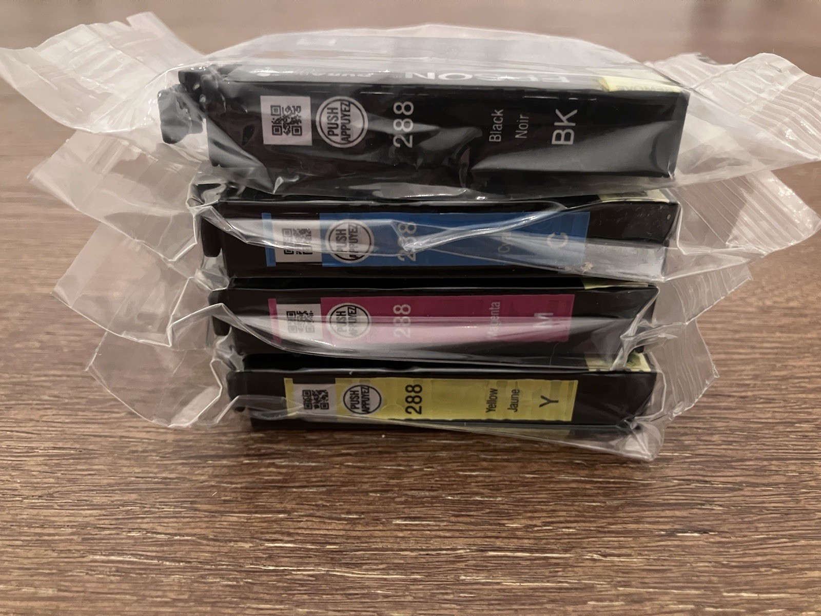 Epson Genuine 288 Black Cyan Magenta Yellow Ink Cartridges T288120-BCS No Box