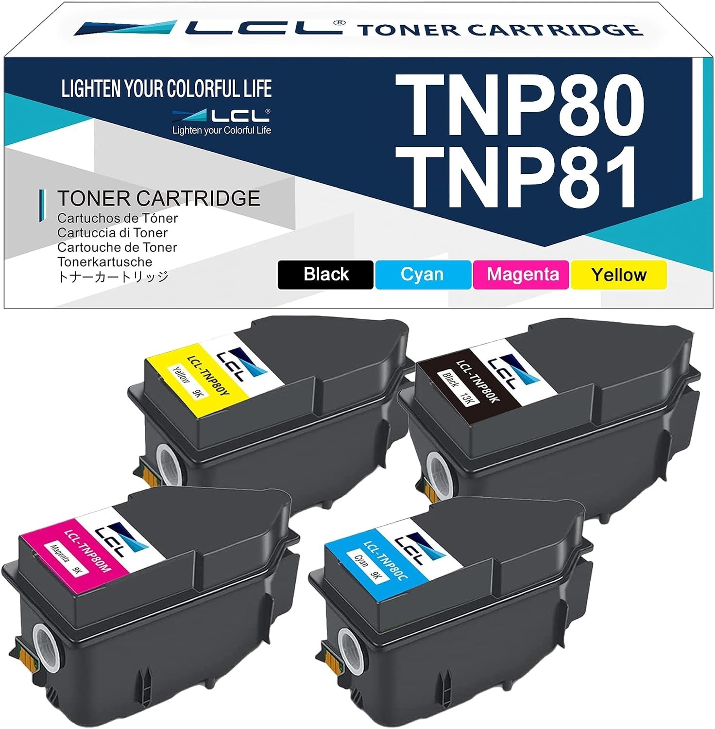 TNP80 TNP81 Toner 4-Pack for Konica Minolta C3300i C3320i C4000i