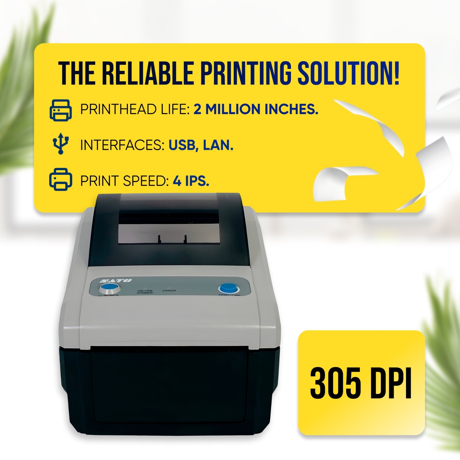 SATO CG412DT Direct Thermal 4″ Wide Label Printer similar to Brother QL-1110NWB