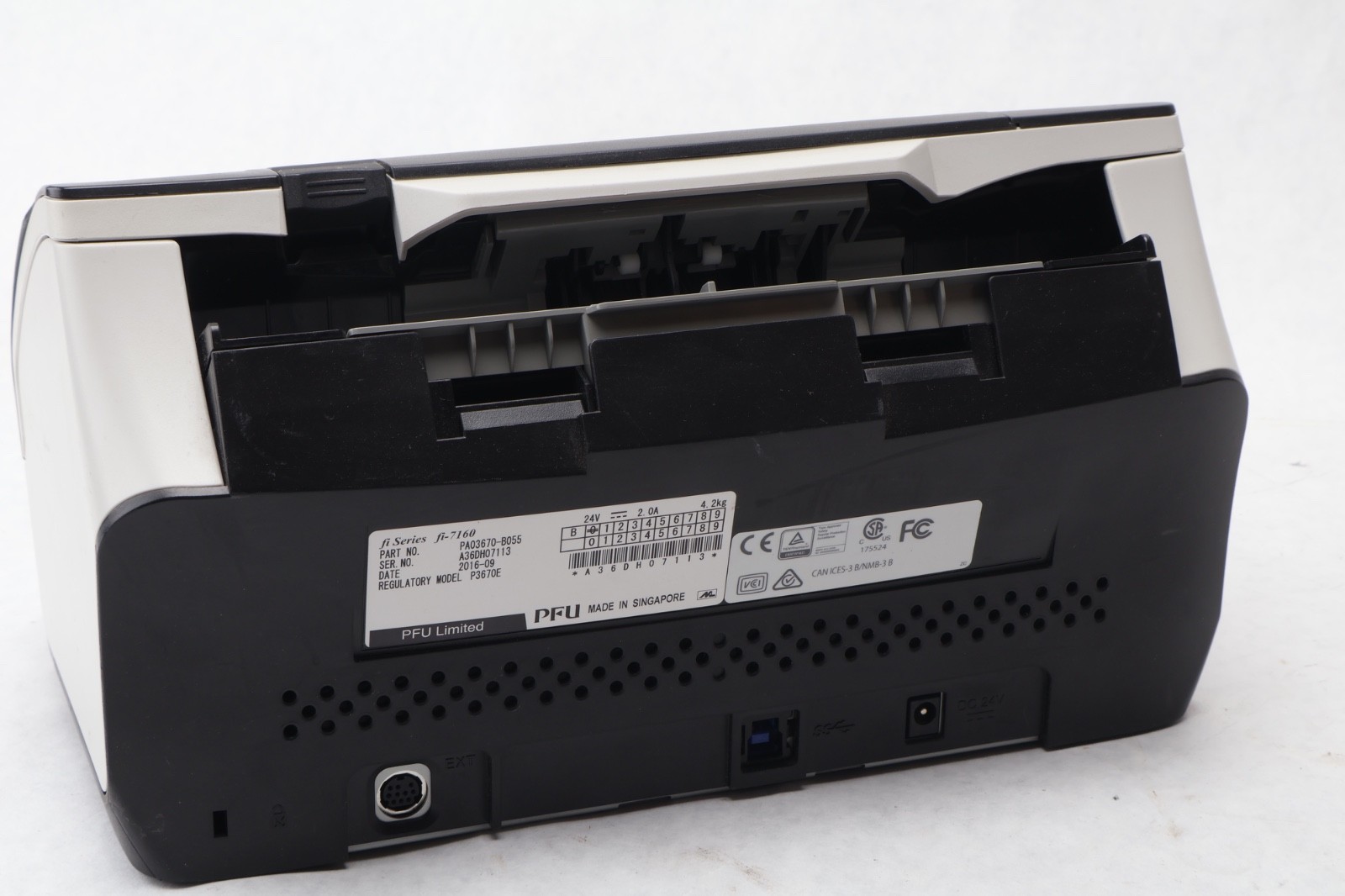 Fujitsu fi-7160 Duplex Color Document Scanner – Missing Paper Holders NO CORDS