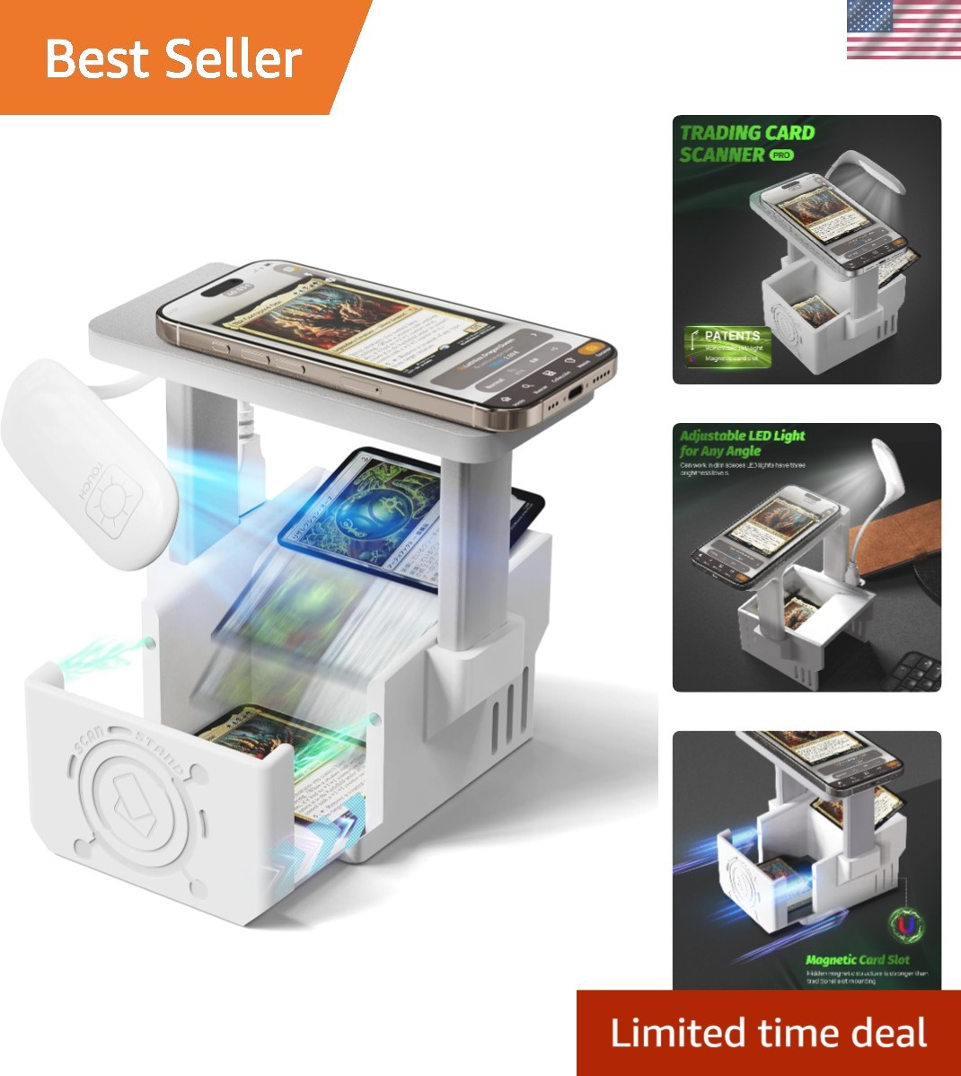 Effortless Collectible Card Scanning – Pro Card Scanner with Adjustable Light