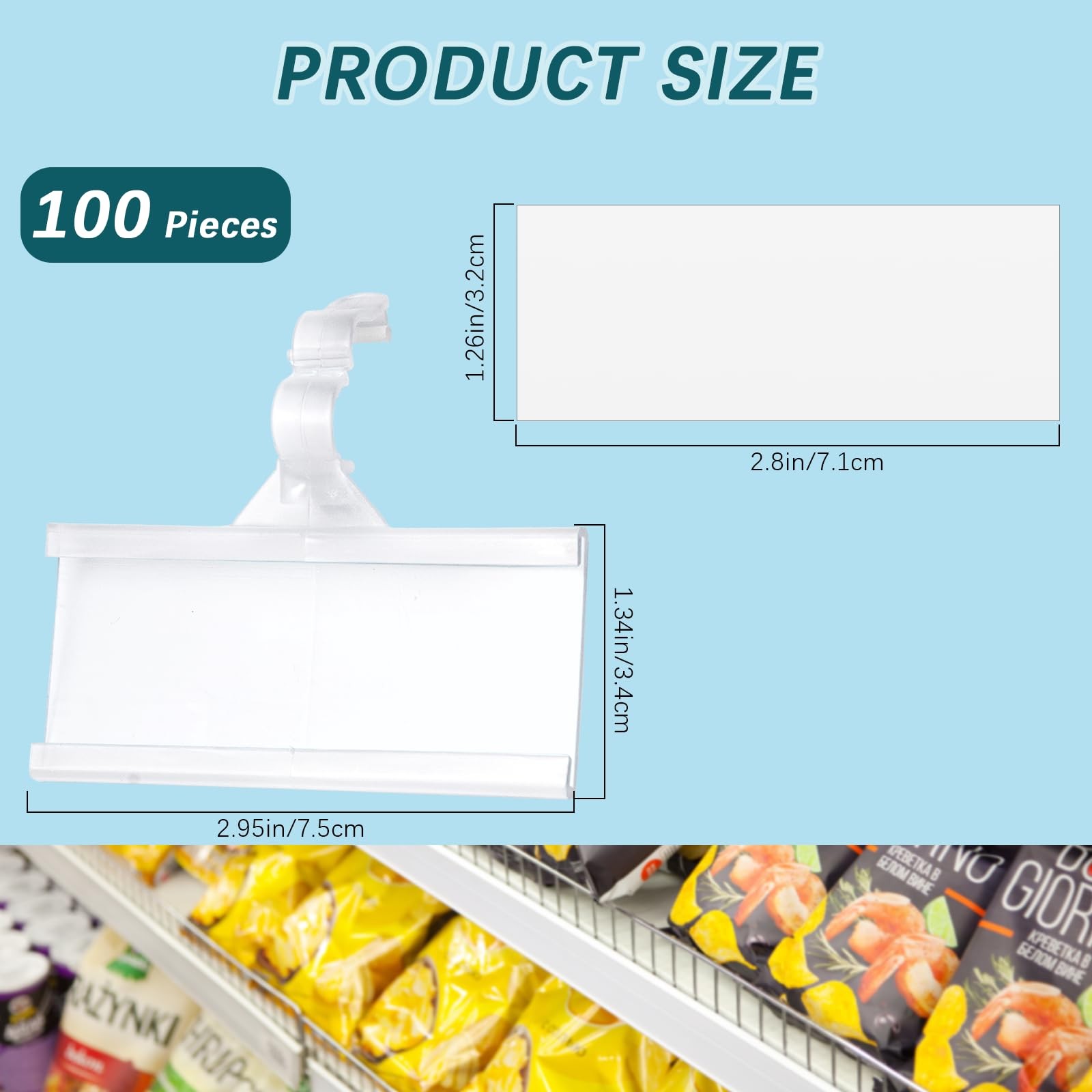 100 Pcs Reusable Plastic Wire Shelf Label Holder, for Pantry Retail Shopping …