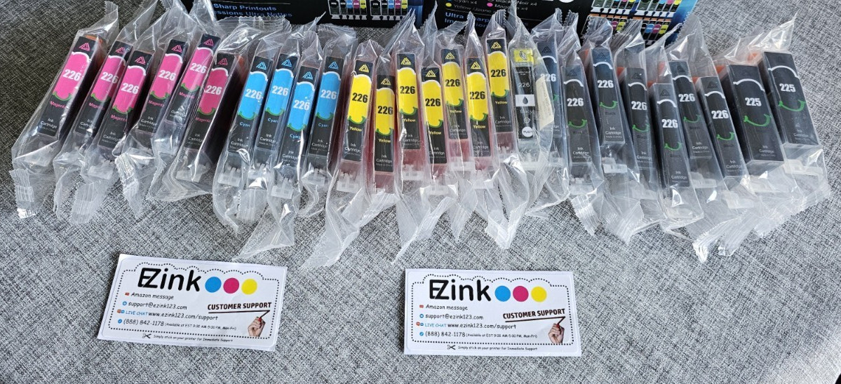 27 Pack EZink Compatible Ink Cartridges 225 226 New Sealed Open Box Generic