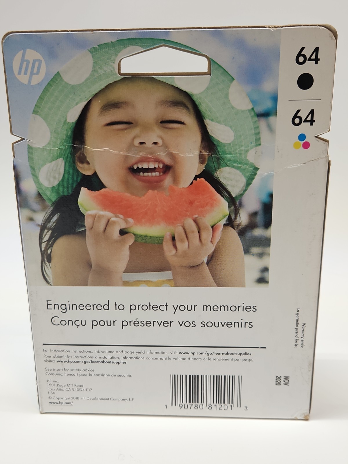 HP 64 Black Tricolor Ink Cartridge Set X4D92AN N9J89AN N9J90AN Exp 2020 OEM Box