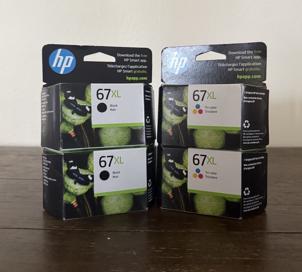 (4) HP 67XL Black & Tricolor Ink Set 3YP31BN 3YM57AN 3YM58AN (2025)