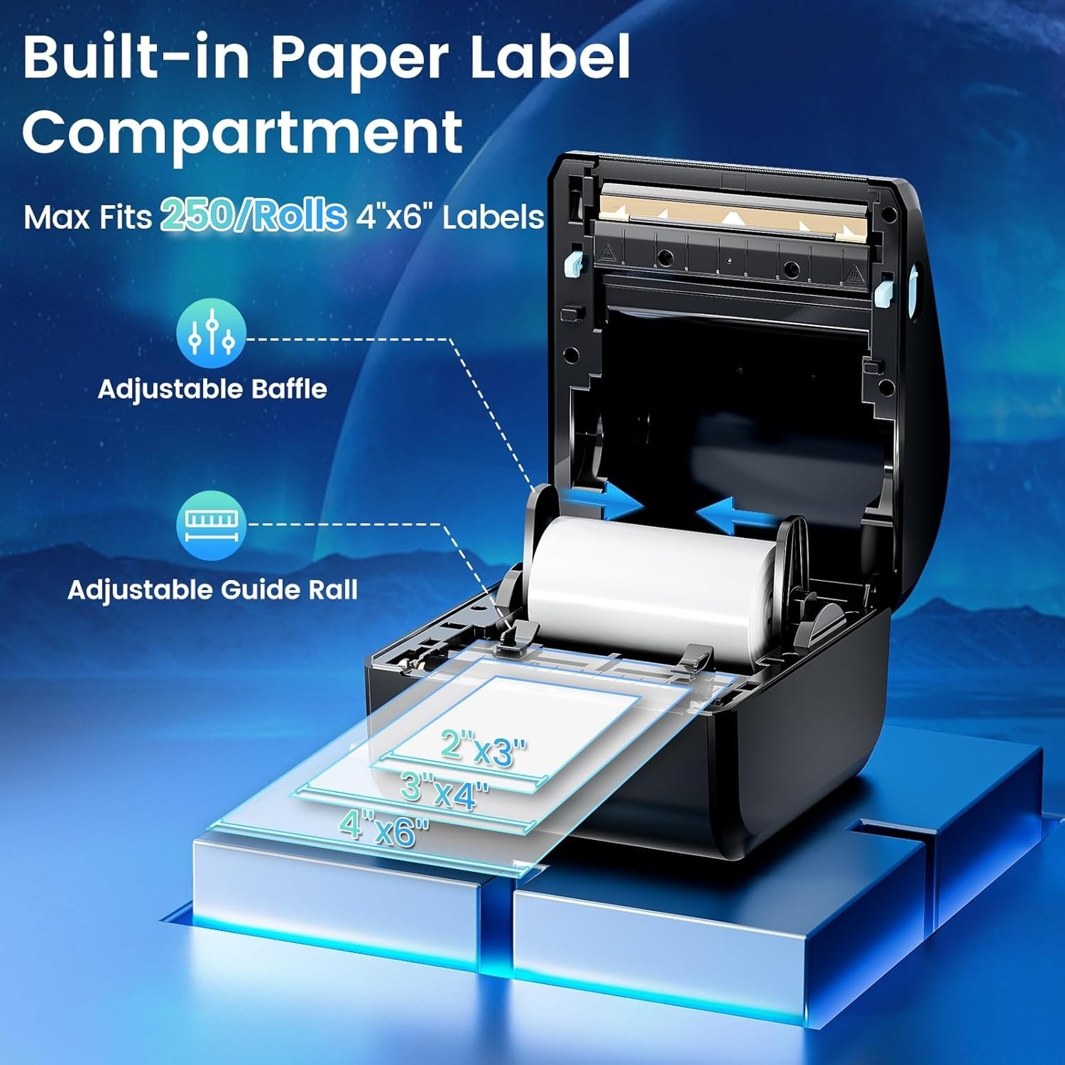 Thermal Label Printer Bluetooth 4×6 Printer for Shipping Label USPS FedEx UPS