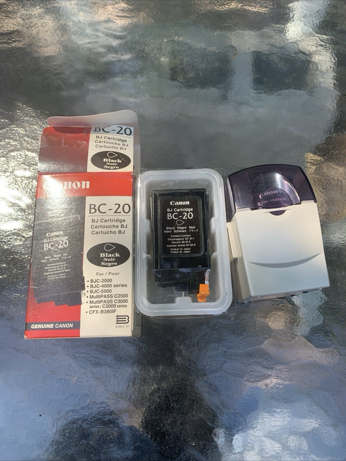 LOT OF 2 Canon BC-20 Black Ink Cartridge Bubble Jet Genuine