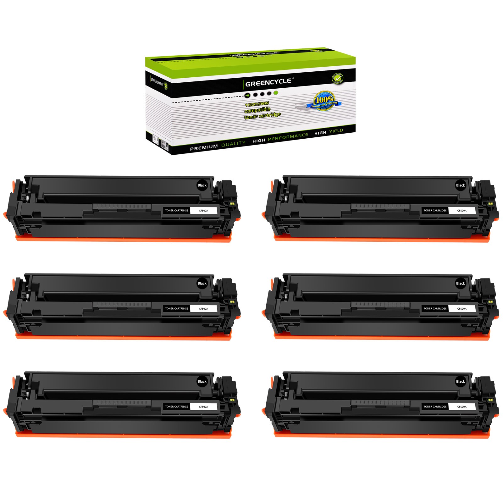 6PK Black CF500A Toner fit for HP Color LaserJet Pro M254dw M281cdw M281fdw MFP