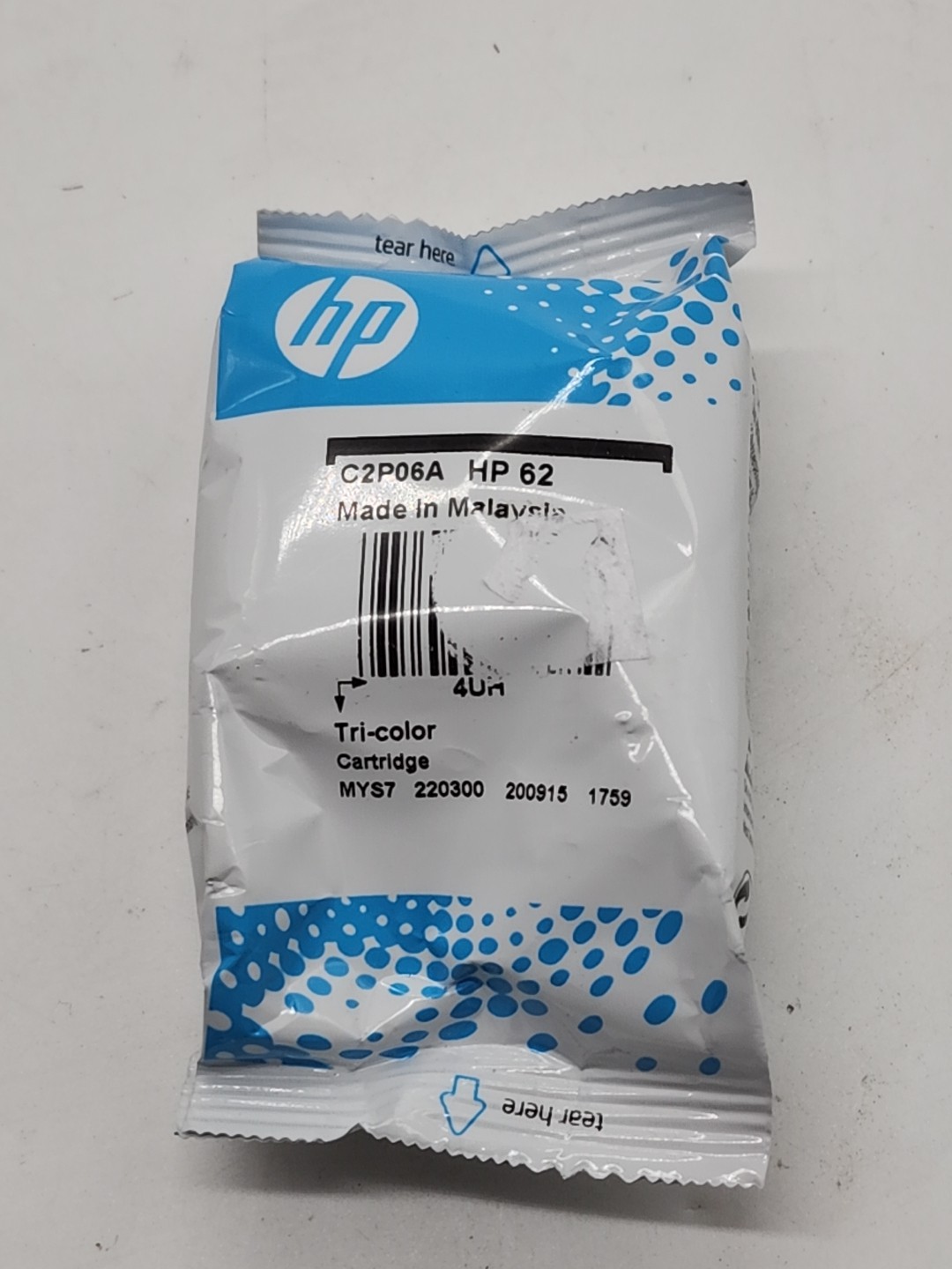 HP 62 Tri-Color GENUINE OEM Printer Ink Cartridge C2P06AN Original ~ NEW No Box