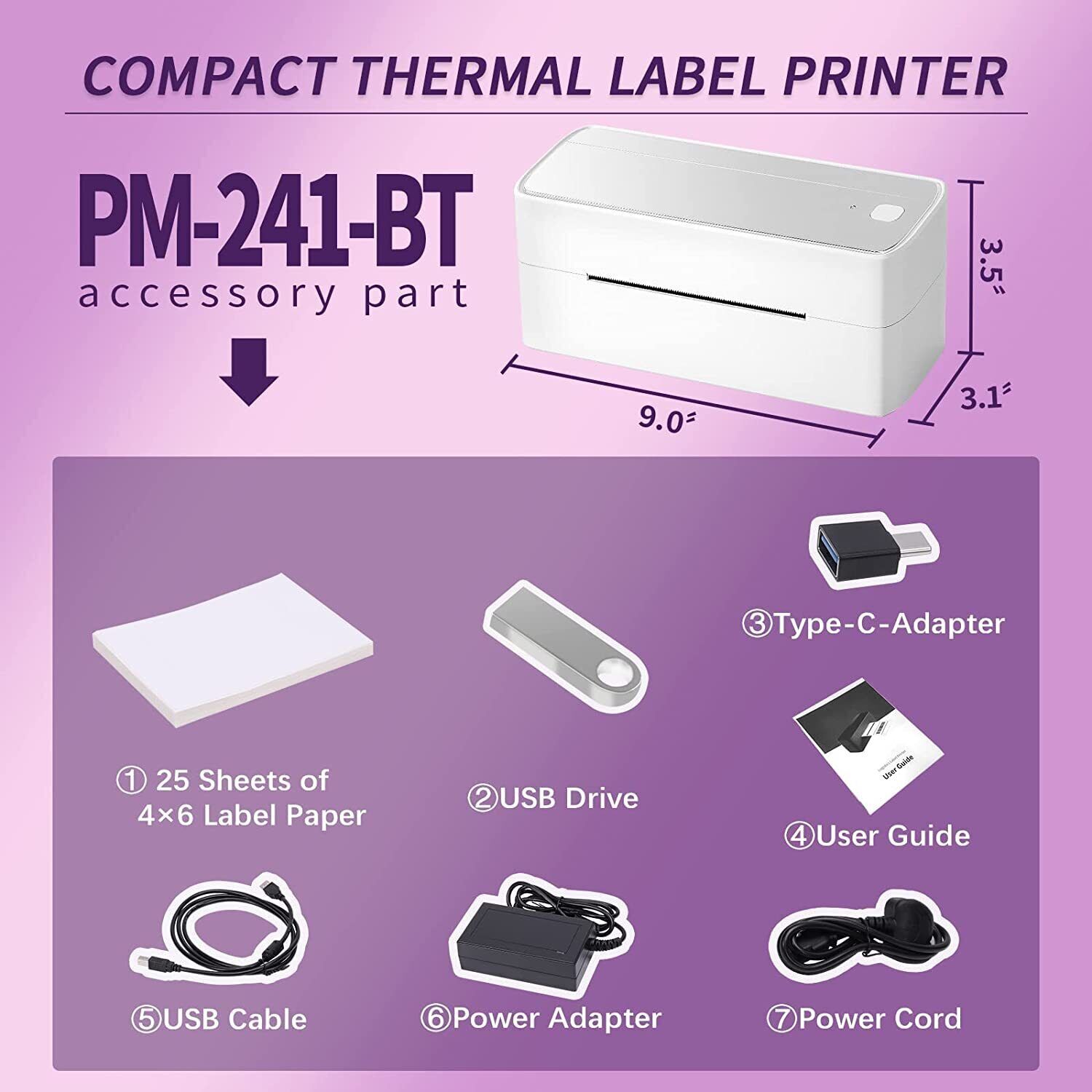 Phomemo Bluetooth Thermal Shipping Label Printer 4×6 for Amazon Label Maker Lot
