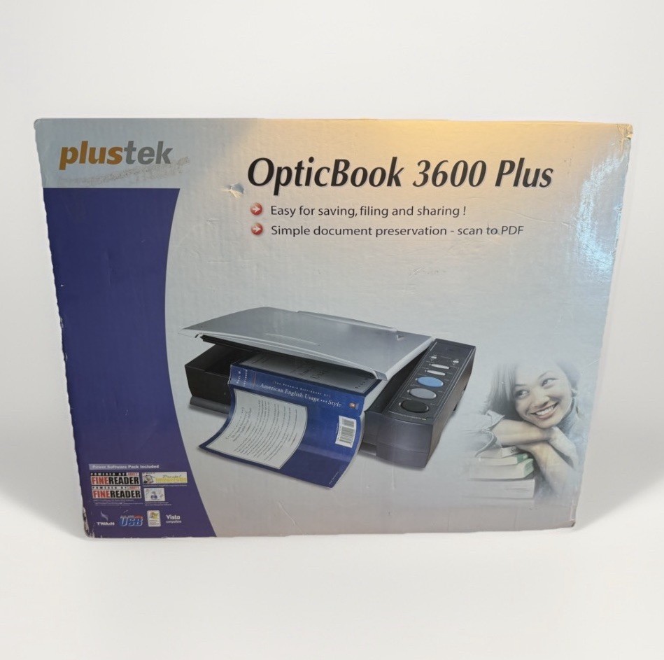 Plustek OpticBook 3600 Plus Flatbed Scanner BRAND NEW NEVER USED RARE QUALITY