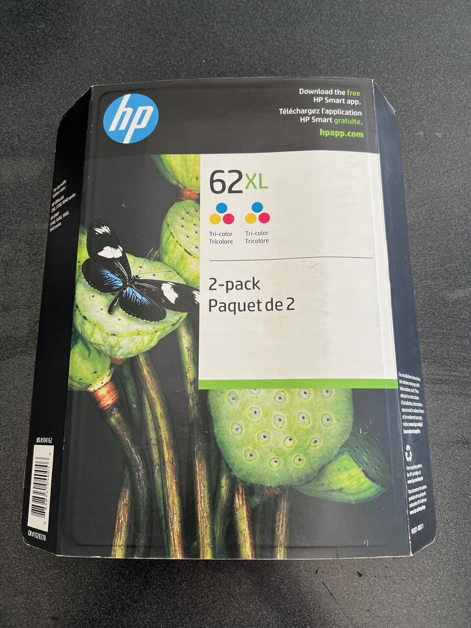 Genuine New HP 62XL Tri- Color Twin Pack M0J01BN C2P07AN 2PK Factory Sealed Box