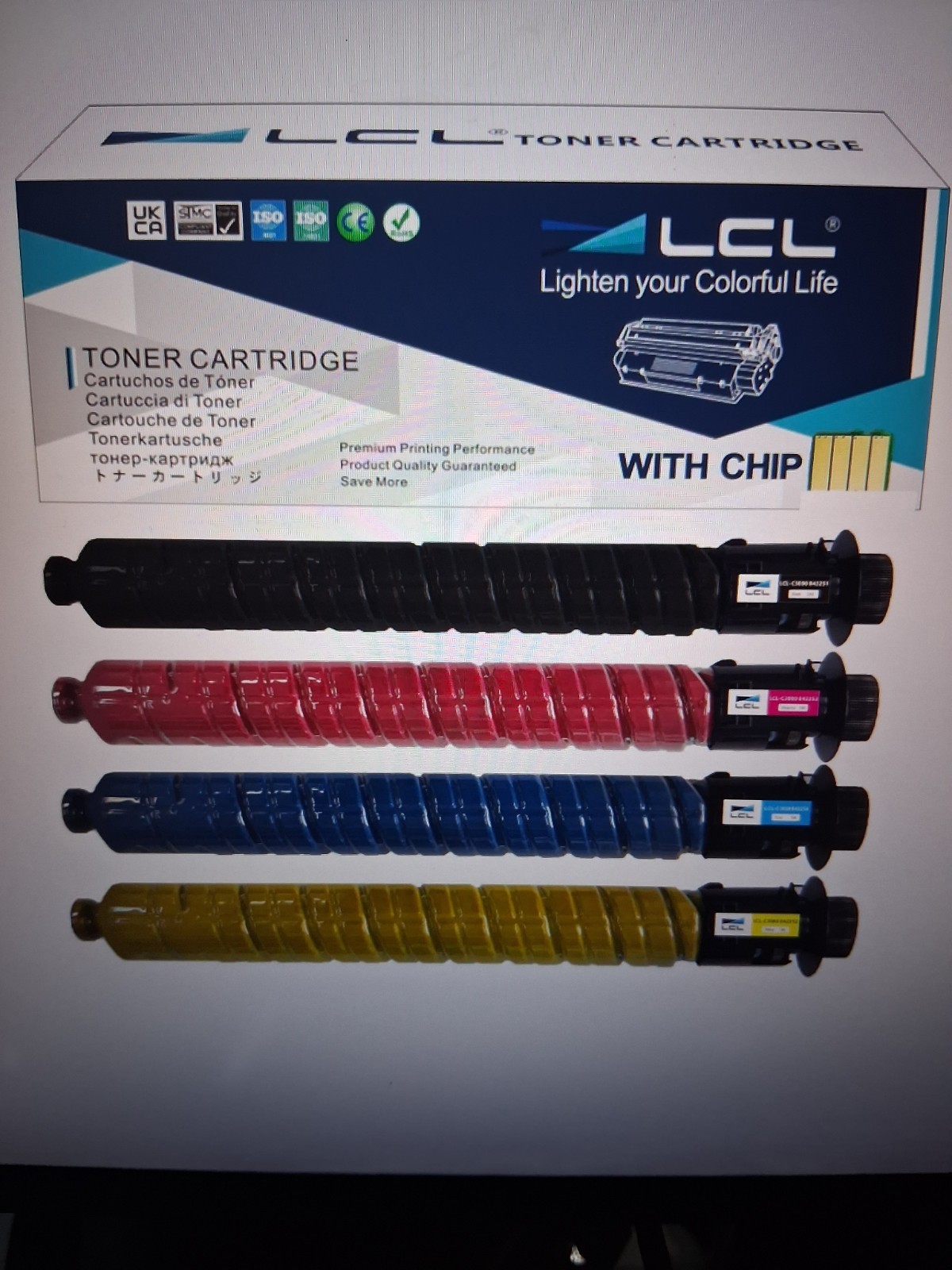 LCL Compatible High Yield 4PK IM C3000 IM C3500 Toner Cartridge Replacements