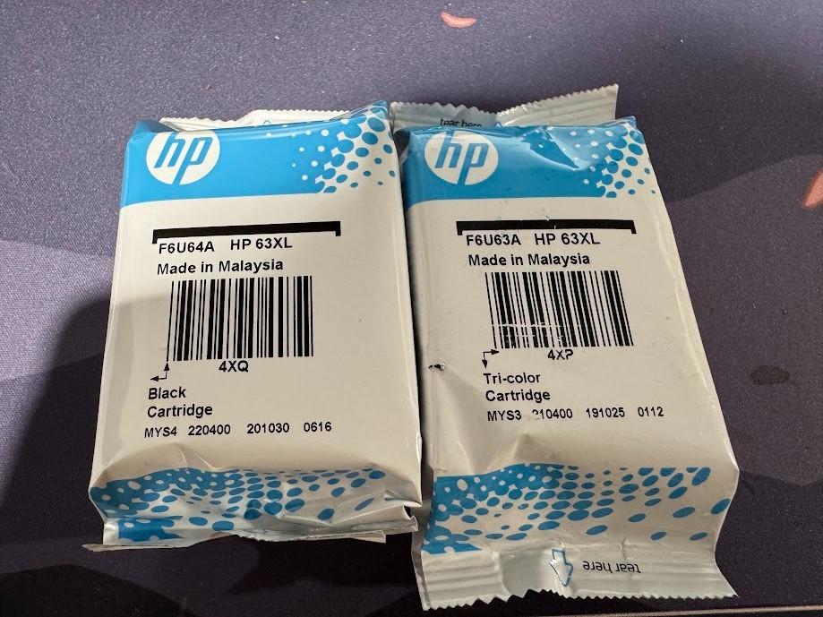 Genuine HP 63XL BK & Tri-color ink to DeskJet 3630 3830 1110 2100 series