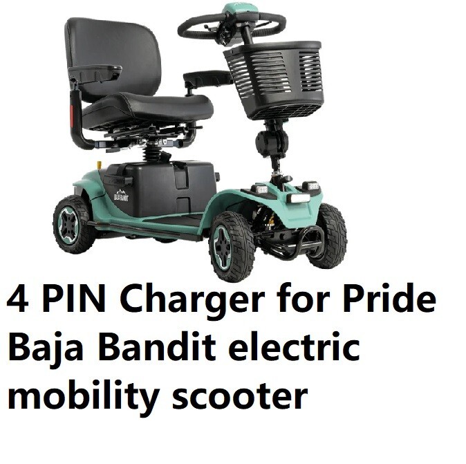 🔥 Battery Charger for Pride Baja Bandit electric wheelchair mobility 4 PIN