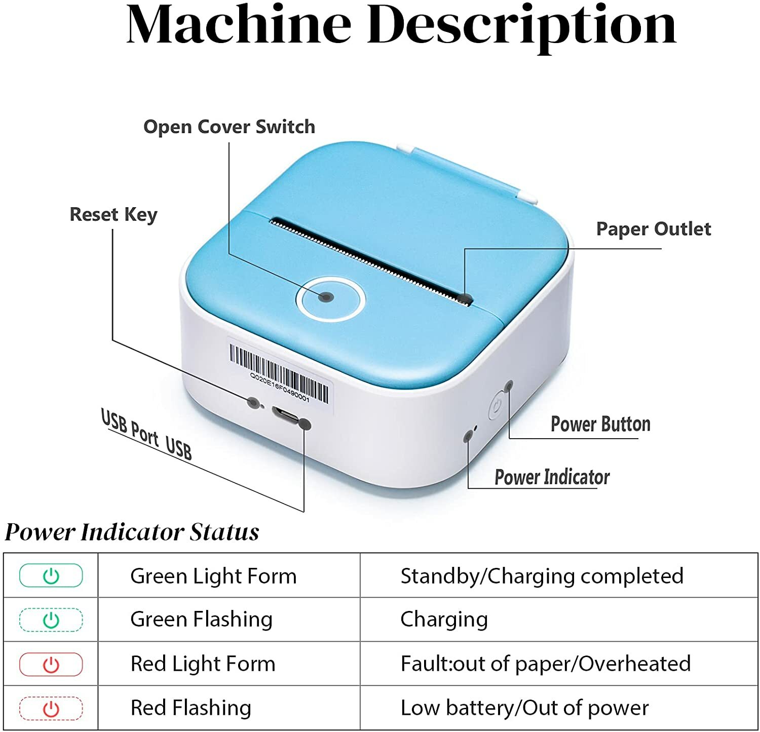 T02 Mini Bluetooth Thermal Photo Printer Label Printing Pocket Wireless 203dpi