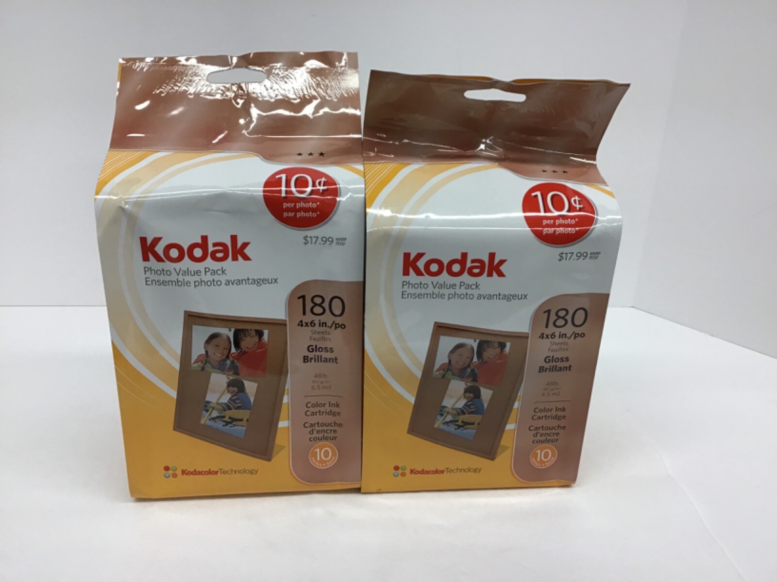 1 Kodak Photo Value Pack 180 4 x 6 Gloss Brillant Sheets Color Cartridge 8278574