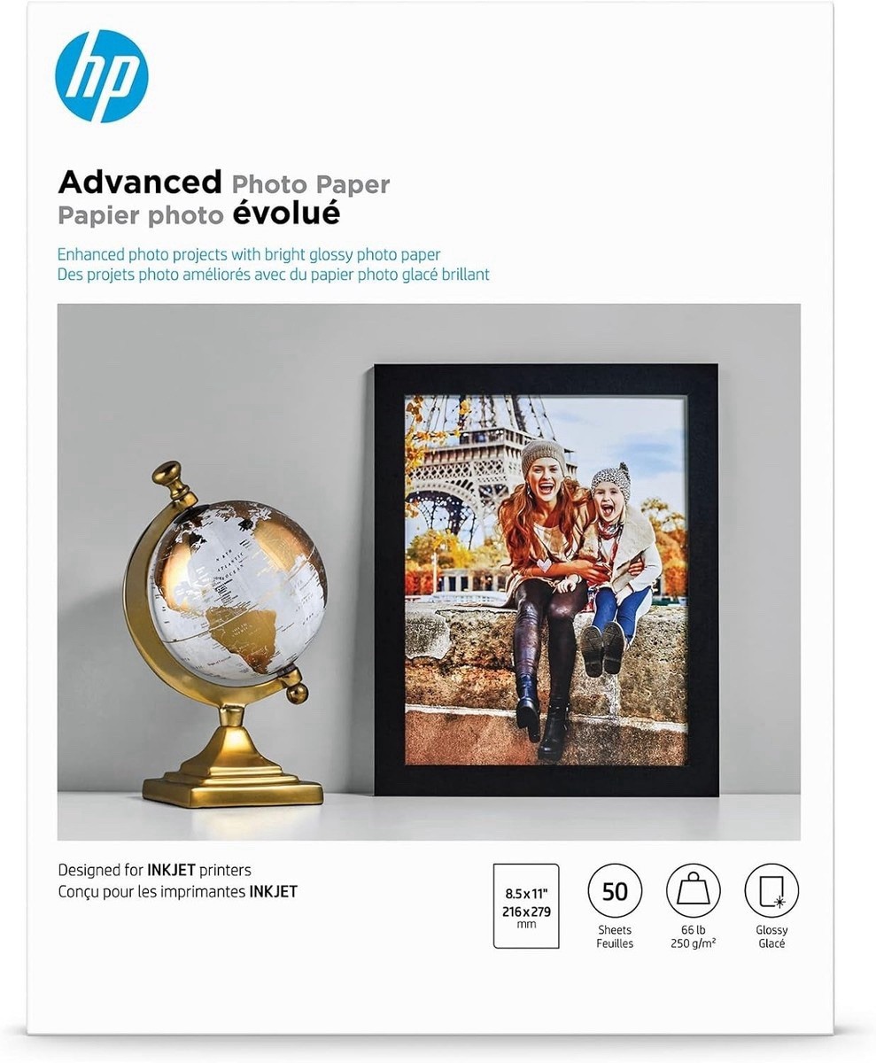 HP Advanced Photo Paper, Glossy, 8.5×11 in, 50 sheets Q7853A NEW SEALED