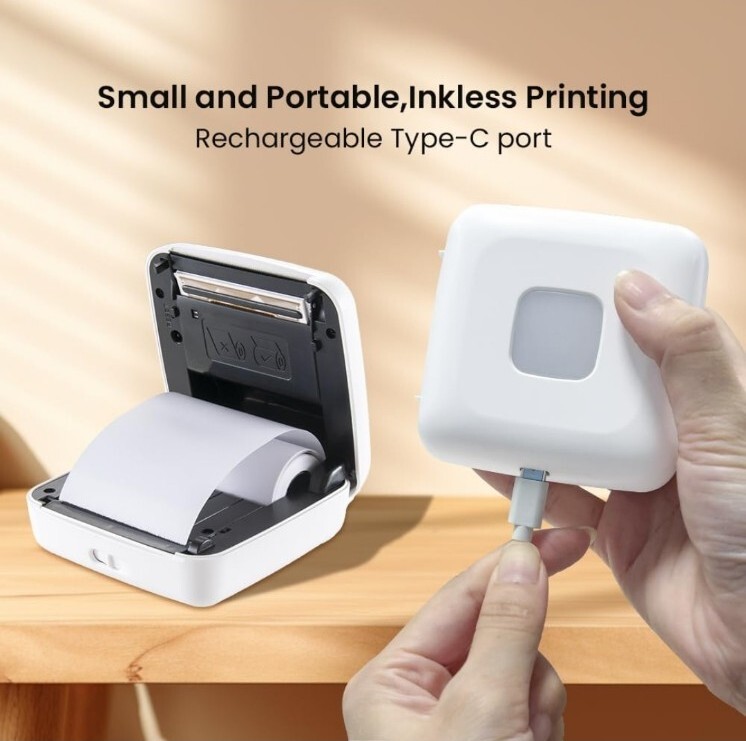 Vretti Portable Thermal Printer TP6 Bluetooth Mini Pocket Printer Andriod/IPhone